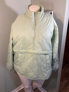 Old Navy Light Green Quilted Pullover Jacket
